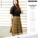Pdf sewing pattern S1018 Florence 8 gored skirt with buttons or zipper for woven fabrics by Sinclair Patterns