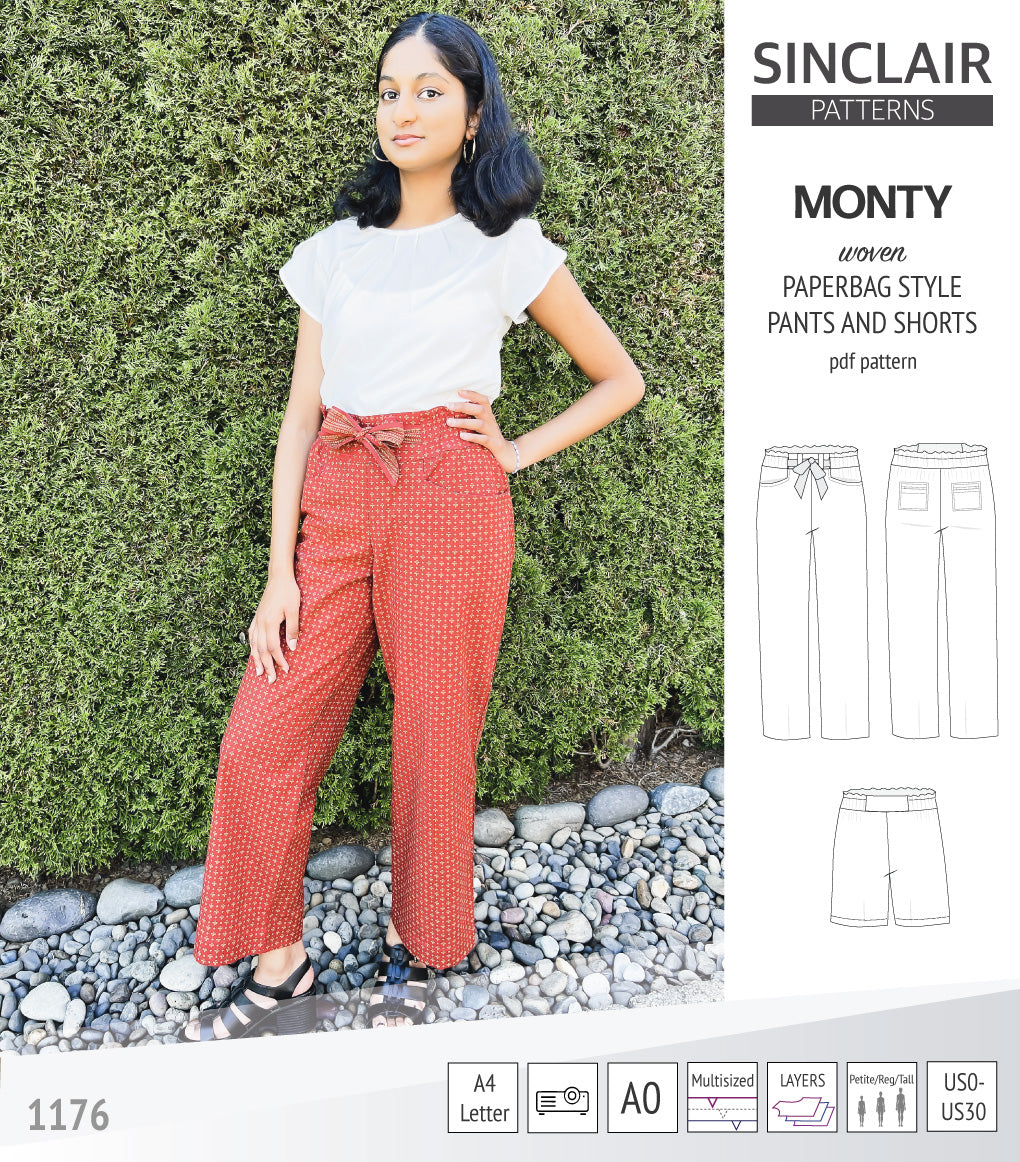 Monty paperbag style woven pants and shorts with ties PDF