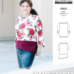 Pdf sewing pattern S1022 Adele knit boatneck top with shoulder inserts and tied sleeves by Sinclair Patterns