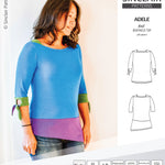 Pdf sewing pattern S1022 Adele knit boatneck top with shoulder inserts and tied sleeves by Sinclair Patterns