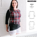 Pdf sewing pattern S1022 Adele knit boatneck top with shoulder inserts and tied sleeves by Sinclair Patterns