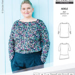 Pdf sewing pattern S1022 Adele knit boatneck top with shoulder inserts and tied sleeves by Sinclair Patterns