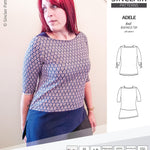 Pdf sewing pattern S1022 Adele knit boatneck top with shoulder inserts and tied sleeves by Sinclair Patterns