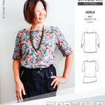 Pdf sewing pattern S1022 Adele knit boatneck top with shoulder inserts and tied sleeves by Sinclair Patterns