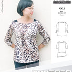 Pdf sewing pattern S1022 Adele knit boatneck top with shoulder inserts and tied sleeves by Sinclair Patterns