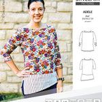 Pdf sewing pattern S1022 Adele knit boatneck top with shoulder inserts and tied sleeves by Sinclair Patterns