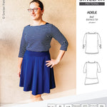 Pdf sewing pattern S1022 Adele knit boatneck top with shoulder inserts and tied sleeves by Sinclair Patterns