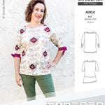 Pdf sewing pattern S1022 Adele knit boatneck top with shoulder inserts and tied sleeves by Sinclair Patterns