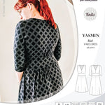 Pdf sewing patterns - S1025 Yasmin knit V neck dress with gathered or flared skirt by Sinclair Patterns 