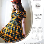 Pdf sewing patterns - S1025 Yasmin knit V neck dress with gathered or flared skirt by Sinclair Patterns 