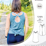 Pdf sewing pattern Gaia knit racerback keyhole tank top by Sinclair Patterns