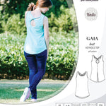 Pdf sewing pattern Gaia knit racerback keyhole tank top by Sinclair Patterns