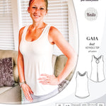 Pdf sewing pattern Gaia knit racerback keyhole tank top by Sinclair Patterns