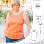 Pdf sewing pattern Gaia knit racerback keyhole tank top by Sinclair Patterns