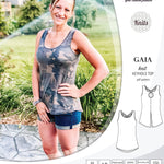 Pdf sewing pattern Gaia knit racerback keyhole tank top by Sinclair Patterns