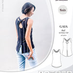 Pdf sewing pattern Gaia knit racerback keyhole tank top by Sinclair Patterns