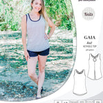 Pdf sewing pattern Gaia knit racerback keyhole tank top by Sinclair Patterns