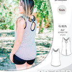 Pdf sewing pattern Gaia knit racerback keyhole tank top by Sinclair Patterns