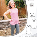 Pdf sewing pattern Gaia knit racerback keyhole tank top by Sinclair Patterns