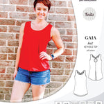 Pdf sewing pattern Gaia knit racerback keyhole tank top by Sinclair Patterns