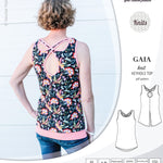 Pdf sewing pattern Gaia knit racerback keyhole tank top by Sinclair Patterns