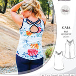 Pdf sewing pattern Gaia knit racerback keyhole tank top by Sinclair Patterns