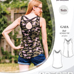 Pdf sewing pattern Gaia knit racerback keyhole tank top by Sinclair Patterns