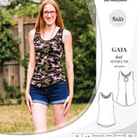 Pdf sewing pattern Gaia knit racerback keyhole tank top by Sinclair Patterns