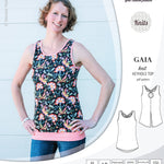 Pdf sewing pattern Gaia knit racerback keyhole tank top by Sinclair Patterns