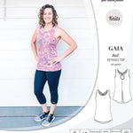 Pdf sewing pattern Gaia knit racerback keyhole tank top by Sinclair Patterns