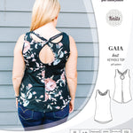 Pdf sewing pattern Gaia knit racerback keyhole tank top by Sinclair Patterns