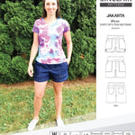 Pdf sewing pattern S1075 Jakarta woven shorts with pockets and yoga waistband by Sinclair Patterns