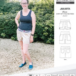 Pdf sewing pattern S1075 Jakarta woven shorts with pockets and yoga waistband by Sinclair Patterns