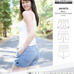 Pdf sewing pattern S1075 Jakarta woven shorts with pockets and yoga waistband by Sinclair Patterns