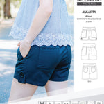 Pdf sewing pattern S1075 Jakarta woven shorts with pockets and yoga waistband by Sinclair Patterns