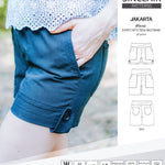 Pdf sewing pattern S1075 Jakarta woven shorts with pockets and yoga waistband by Sinclair Patterns