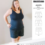 Pdf sewing pattern S1075 Jakarta woven shorts with pockets and yoga waistband by Sinclair Patterns