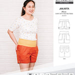 Pdf sewing pattern S1075 Jakarta woven shorts with pockets and yoga waistband by Sinclair Patterns