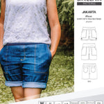 Pdf sewing pattern S1075 Jakarta woven shorts with pockets and yoga waistband by Sinclair Patterns