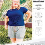 Pdf sewing pattern S1075 Jakarta woven shorts with pockets and yoga waistband by Sinclair Patterns