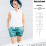 Pdf sewing pattern S1075 Jakarta woven shorts with pockets and yoga waistband by Sinclair Patterns