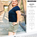 Pdf sewing pattern S1075 Jakarta woven shorts with pockets and yoga waistband by Sinclair Patterns