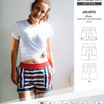 Pdf sewing pattern S1075 Jakarta woven shorts with pockets and yoga waistband by Sinclair Patterns