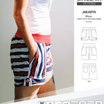 Pdf sewing pattern S1075 Jakarta woven shorts with pockets and yoga waistband by Sinclair Patterns