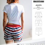 Pdf sewing pattern S1075 Jakarta woven shorts with pockets and yoga waistband by Sinclair Patterns