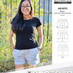 Pdf sewing pattern S1075 Jakarta woven shorts with pockets and yoga waistband by Sinclair Patterns