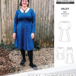 Sinclair Patterns S1086 Valley fit and flare skater dress for knit fabrics pdf sewing pattern