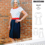 Sinclair Patterns S1086 Valley fit and flare skater dress for knit fabrics pdf sewing pattern