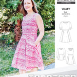 Sinclair Patterns S1086 Valley fit and flare skater dress for knit fabrics pdf sewing pattern