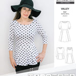 Sinclair Patterns S1086 Valley fit and flare skater dress for knit fabrics pdf sewing pattern